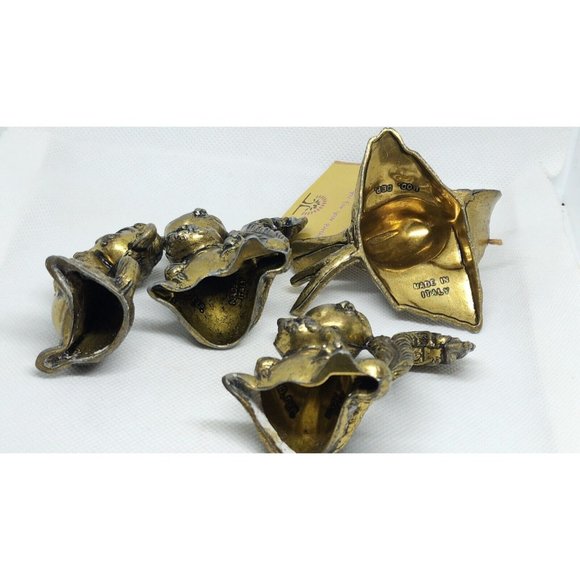 Rare 4 Mod Dep Made In Italy Brass Animals Home Decor Shelf Sitter Vintage Figur - Picture 11 of 12